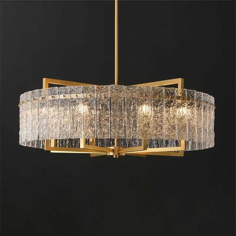 Designer Pendant Light American Contemporary Bedroom, Living Room Round Big Glass Crystal Chandelier