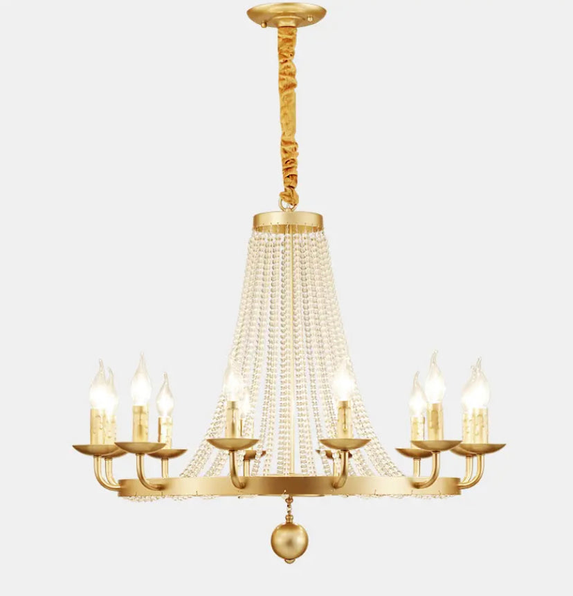 Antique Chandelier Luxury Iron Linear Crystal Light Hotel, Home Dining Room Bedroom Foyer Lobby Lights