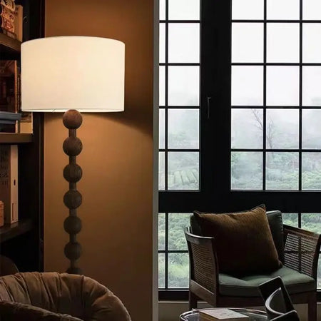Vintage Floor Lamp French Retro Solid Wood Living Room, Bedroom Decorative Lighting