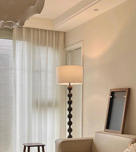 Vintage Floor Lamp French Retro Solid Wood Living Room, Bedroom Decorative Lighting