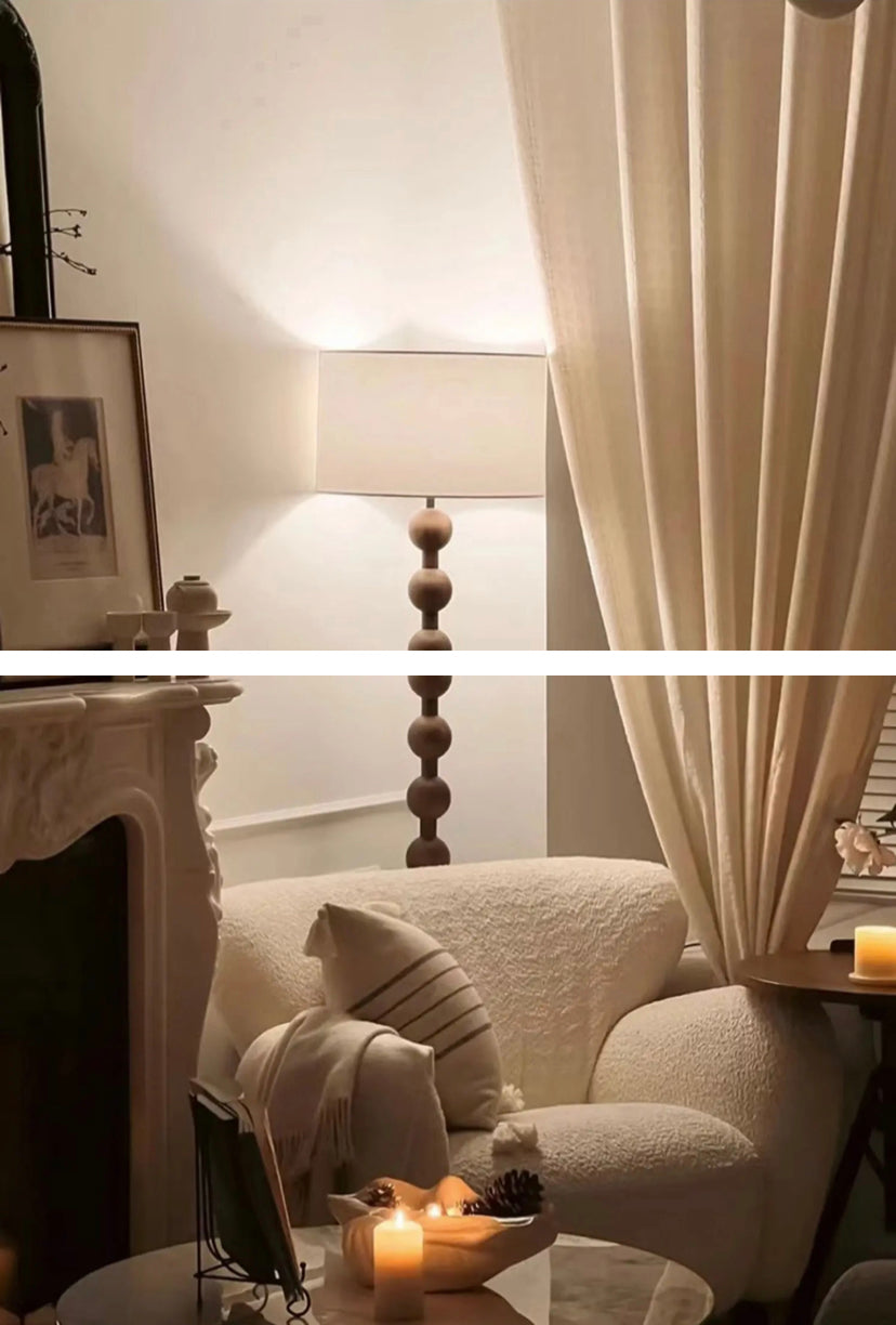 Vintage Floor Lamp French Retro Solid Wood Living Room, Bedroom Decorative Lighting