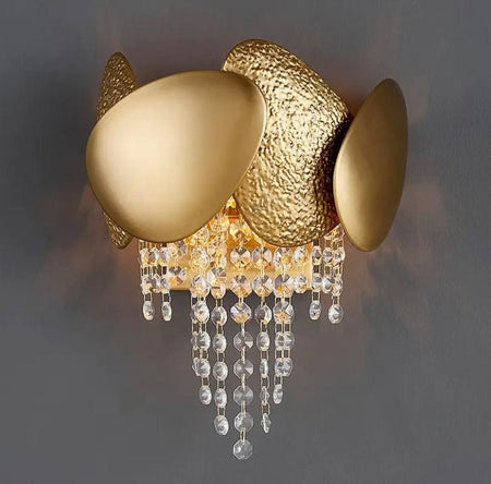 Modern Led Wall Sconce Home, Hotel Bedroom Bedside Crystal Copper Indoor Wall Lights