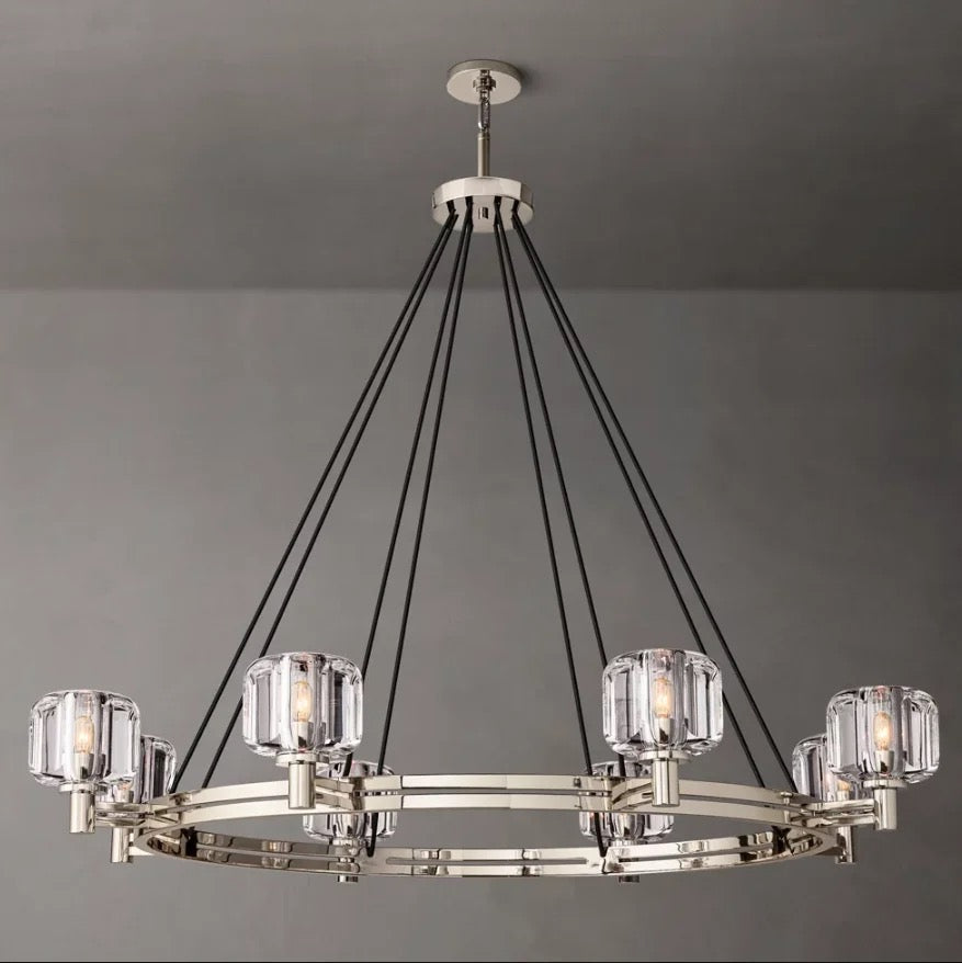 Modern Pendant Light Luxury American Style Copper Duplex Building Villa Living Room Large Chandelier