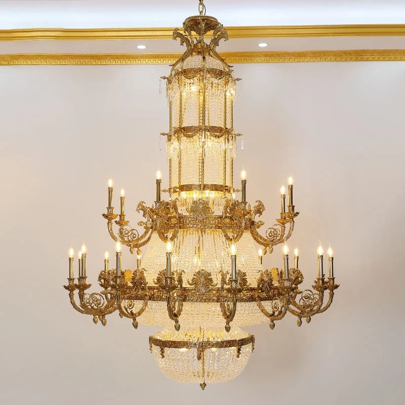 Antique Chandelier Interior Design French Luxury Imperial Crystal Light Staircase Living Room Hanging Deluxe Chandelier