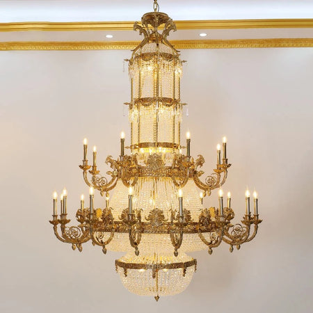 Antique Chandelier Interior Design French Luxury Imperial Crystal Light Staircase Living Room Hanging Deluxe Chandelier