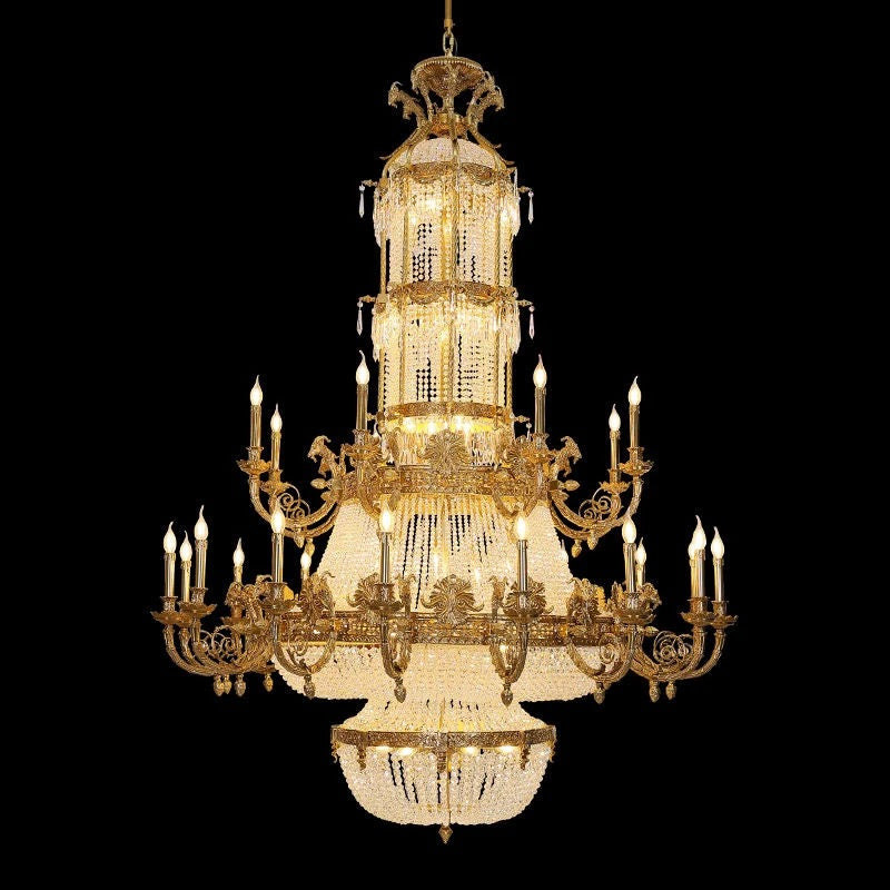 Antique Chandelier Interior Design French Luxury Imperial Crystal Light Staircase Living Room Hanging Deluxe Chandelier