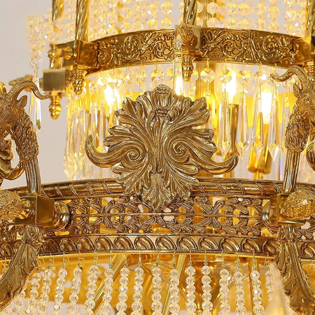 Antique Chandelier Interior Design French Luxury Imperial Crystal Light Staircase Living Room Hanging Deluxe Chandelier