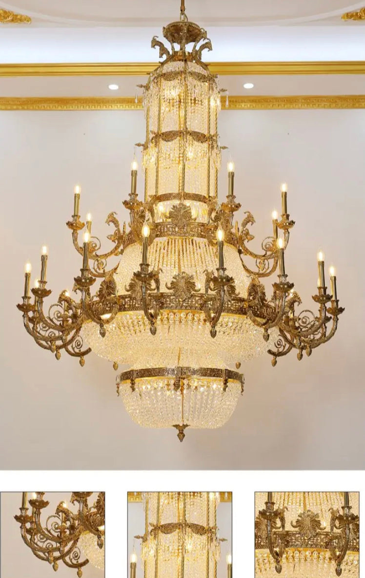 Antique Chandelier Interior Design French Luxury Imperial Crystal Light Staircase Living Room Hanging Deluxe Chandelier