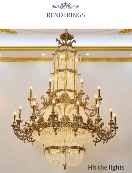 Antique Chandelier Interior Design French Luxury Imperial Crystal Light Staircase Living Room Hanging Deluxe Chandelier