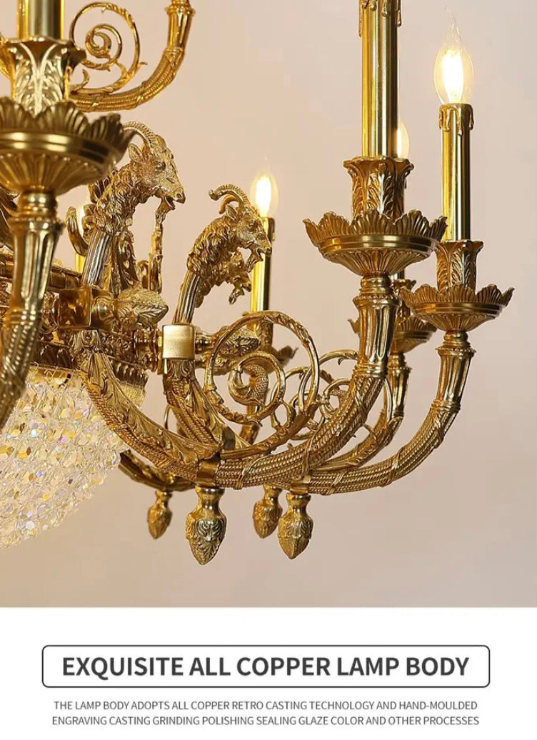 Antique Chandelier Interior Design French Luxury Imperial Crystal Light Staircase Living Room Hanging Deluxe Chandelier