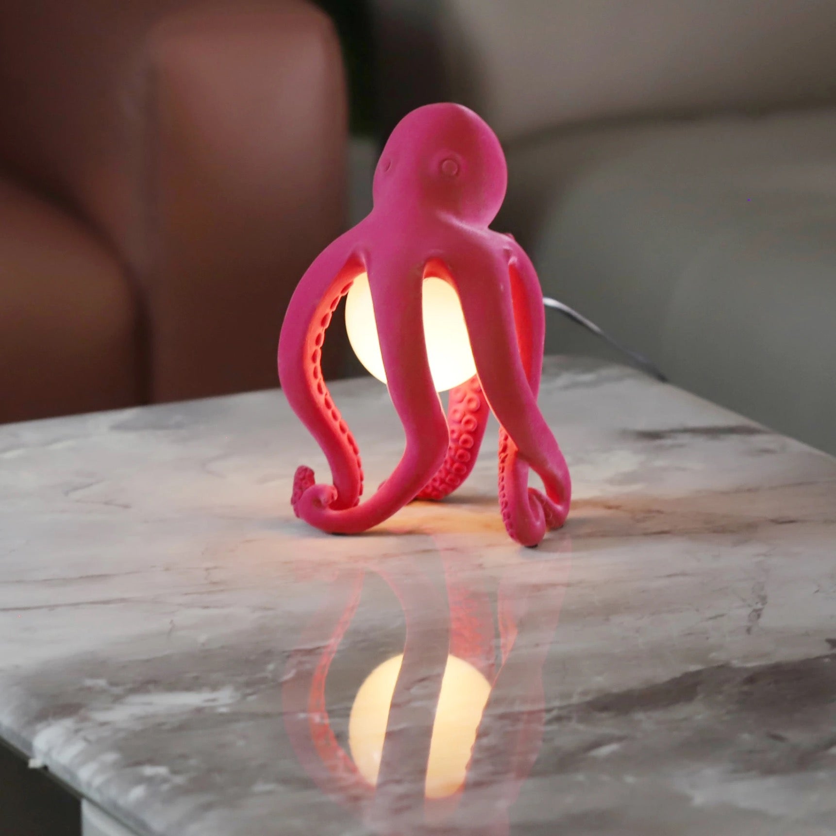 Modern Table Lamp Pink Octopus Design Bedroom Lights Desk Lamps