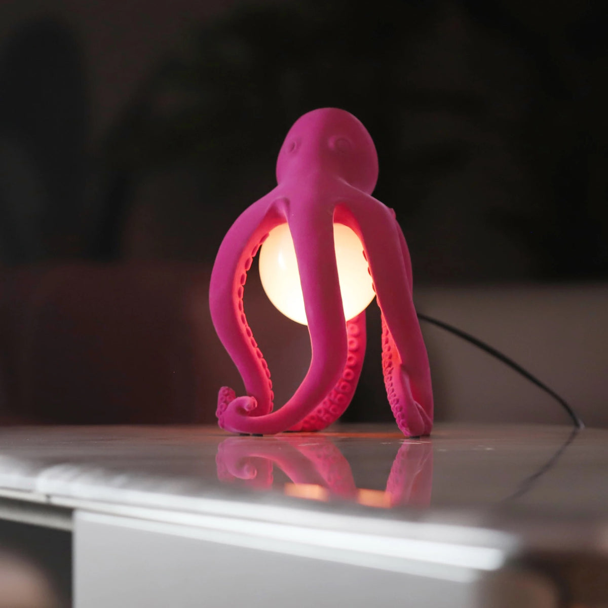 Modern Table Lamp Pink Octopus Design Bedroom Lights Desk Lamps