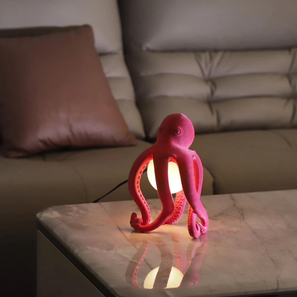 Modern Table Lamp Pink Octopus Design Bedroom Lights Desk Lamps