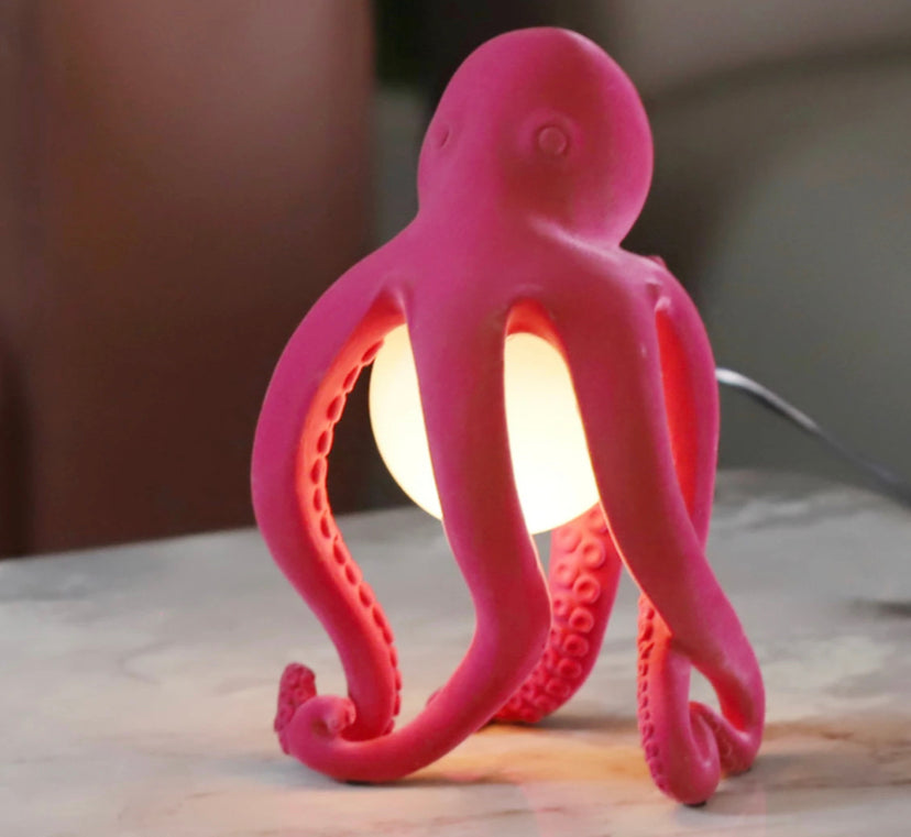 Modern Table Lamp Pink Octopus Design Bedroom Lights Desk Lamps