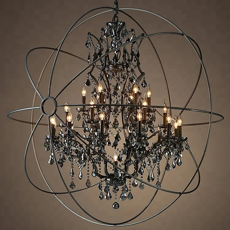 Designer Chandelier Smoky Crystal Hotel, Home, Villa Stairs Living Room Antique Hanging Lights