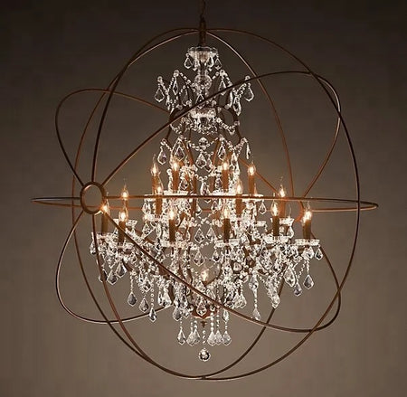 Designer Chandelier Smoky Crystal Hotel, Home, Villa Stairs Living Room Antique Hanging Lights