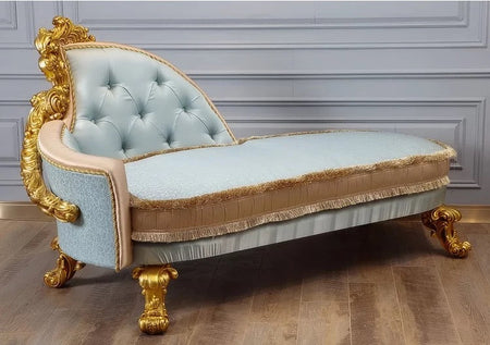 Couch European Chaise Lounge Sofas Luxury Solid Wood Gold Carving Couch