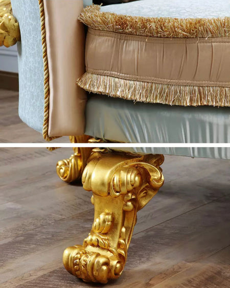 Couch European Chaise Lounge Sofas Luxury Solid Wood Gold Carving Couch