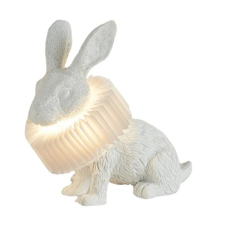 Designer Table Lamp Cartoon Rabbit Resin Decor Children Bedroom Bedside Lamps