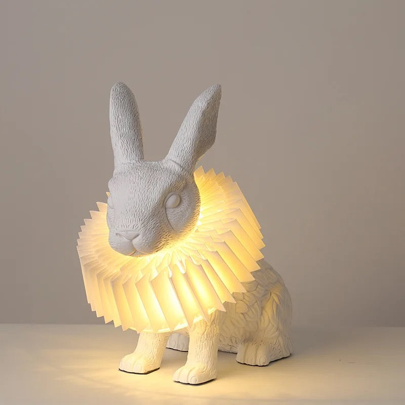 Designer Table Lamp Cartoon Rabbit Resin Decor Children Bedroom Bedside Lamps