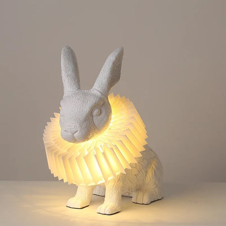 Designer Table Lamp Cartoon Rabbit Resin Decor Children Bedroom Bedside Lamps