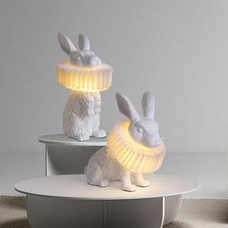 Designer Table Lamp Cartoon Rabbit Resin Decor Children Bedroom Bedside Lamps