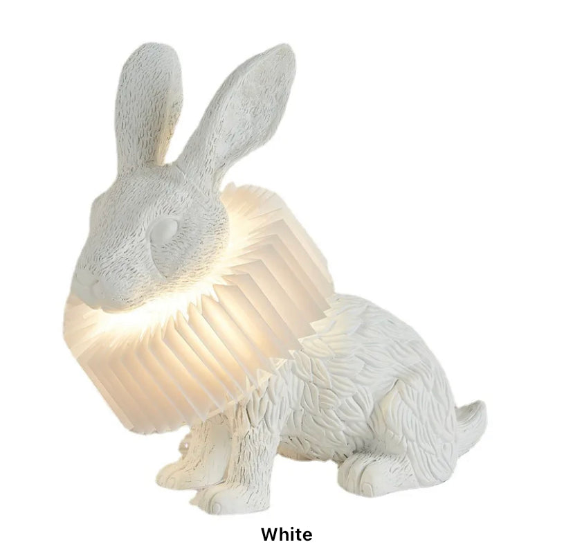 Designer Table Lamp Cartoon Rabbit Resin Decor Children Bedroom Bedside Lamps