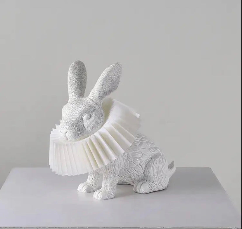 Designer Table Lamp Cartoon Rabbit Resin Decor Children Bedroom Bedside Lamps