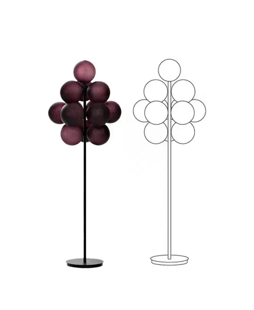 Modern Floor Lamp Designer Atmospheric Grape Glass Art Bedroom Lights Home Living Room Lamps