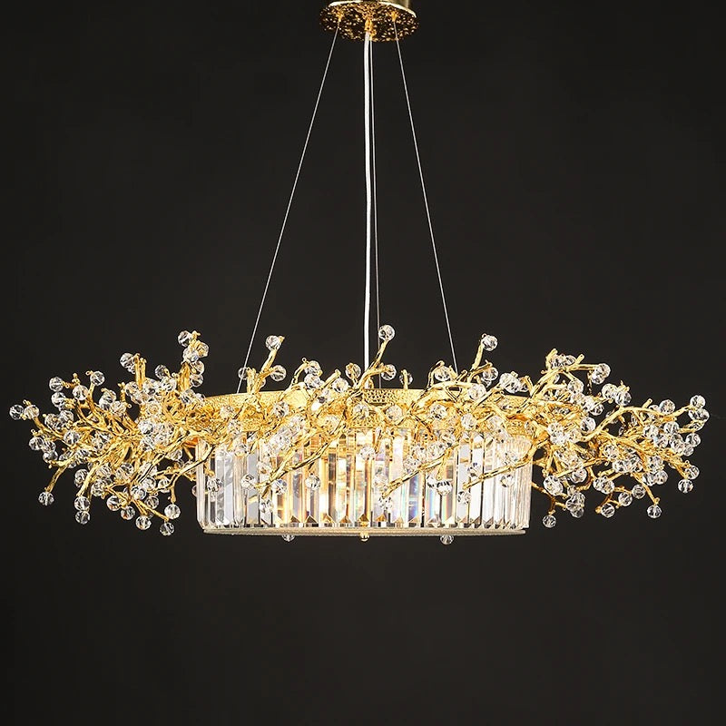 Nordic Style Pendant Light Indoor Decorative Home Bedroom Glossy Luxury Crystal Chandelier Dining Room Chandelier