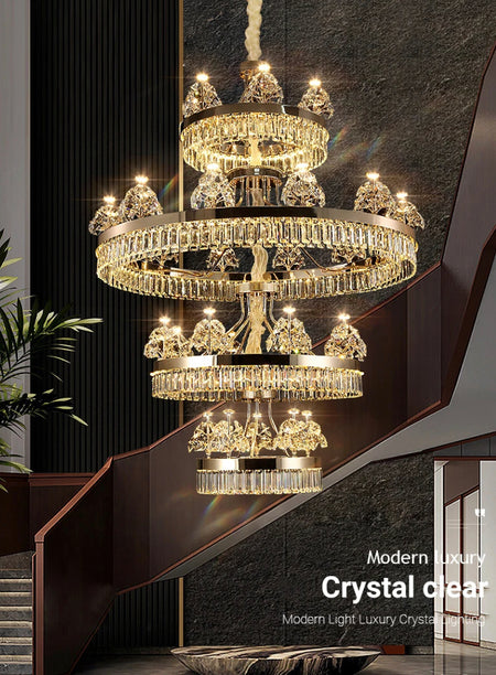 Modern Design Chandelier Home, Hotel Lobby Staircase Foyer Decorative Crystal Luxury Ceiling Chandeliers