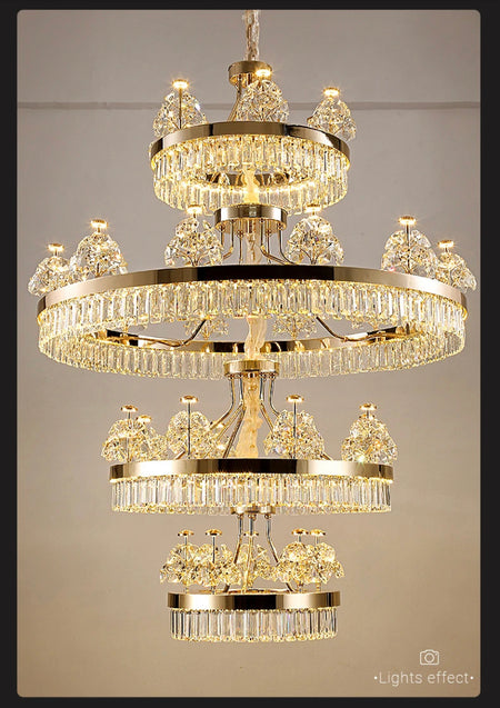 Modern Design Chandelier Home, Hotel Lobby Staircase Foyer Decorative Crystal Luxury Ceiling Chandeliers