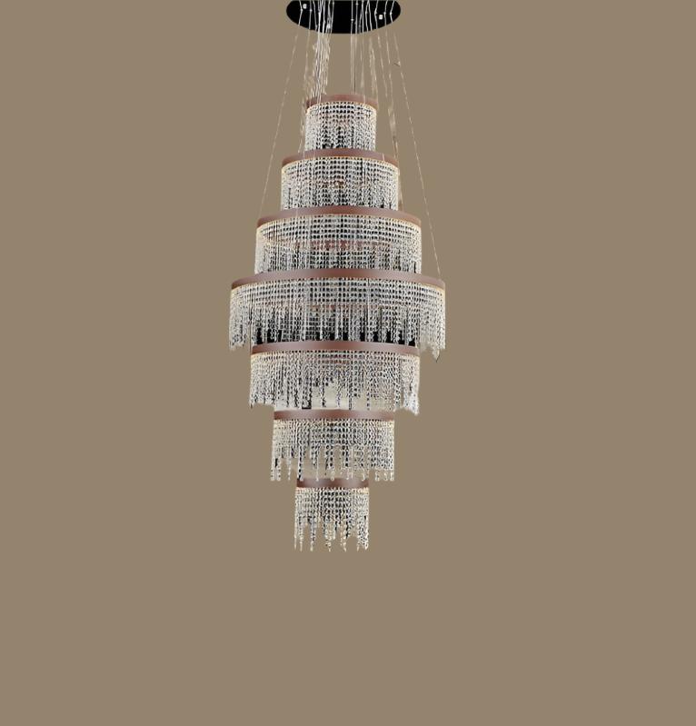 Modern Chandelier Custom Indoor Living Room Lightings Lobby Staircase Luxury Ring Crystal Led Chandelier