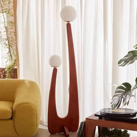 Modern Living Room Floor Lamp Vertical Art Light Side Walnut Solid Wood Floor Lamps