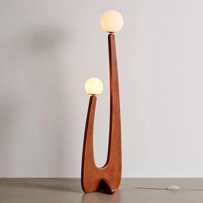 Modern Living Room Floor Lamp Vertical Art Light Side Walnut Solid Wood Floor Lamps