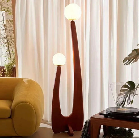 Modern Living Room Floor Lamp Vertical Art Light Side Walnut Solid Wood Floor Lamps