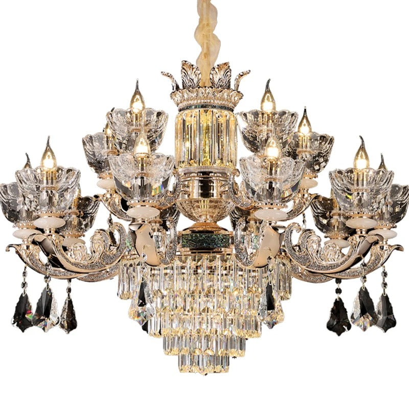 French Crystal Chandelier Living Room Villa European Luxury Entrance Staircase Chandeliers