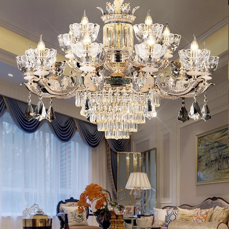 French Crystal Chandelier Living Room Villa European Luxury Entrance Staircase Chandeliers