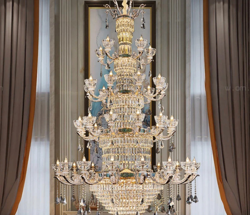 French Crystal Chandelier Living Room Villa European Luxury Entrance Staircase Chandeliers