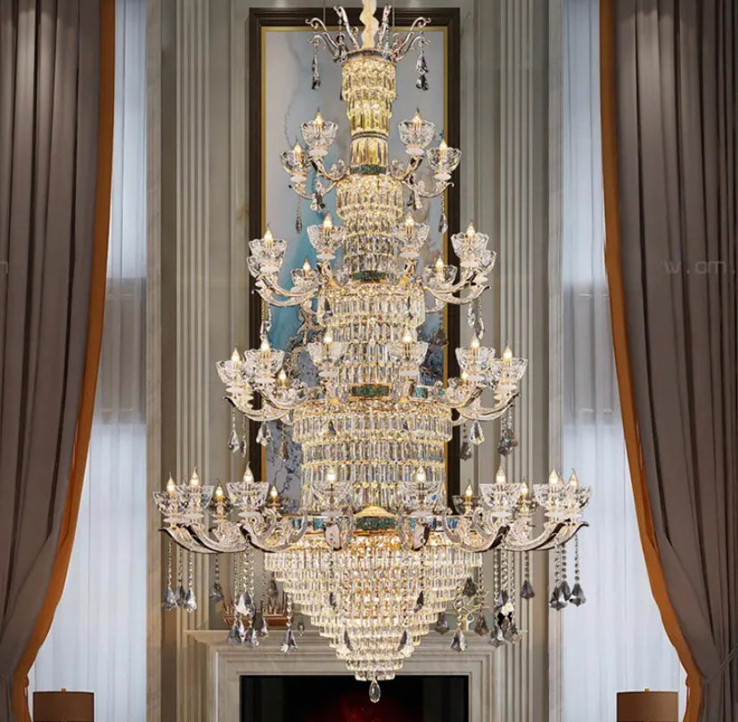 French Crystal Chandelier Living Room Villa European Luxury Entrance Staircase Chandeliers