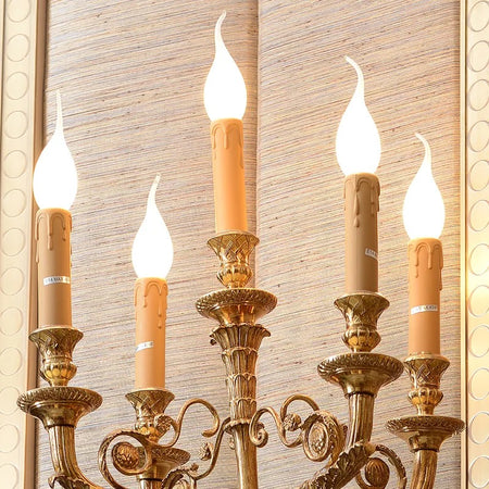 Baroque Design Sconces Angel Holding Candles Led Wall Lamp French Gilt Bronze Antique Brass E14 Lights