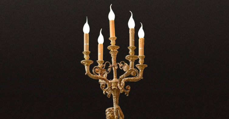 Baroque Design Sconces Angel Holding Candles Led Wall Lamp French Gilt Bronze Antique Brass E14 Lights