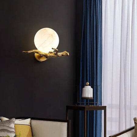 Modern Wall Lamp Copper Marble Living Room Sconces High-end Bedroom  Hallway Wall Lamp