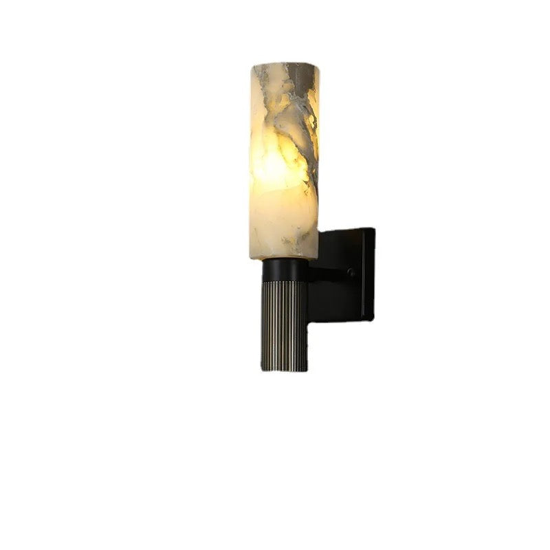 Nordic Sconces Luxury Copper Modern Marble Bedroom Bedside Wall Lamp Living Room Cylindrical Wall Lights