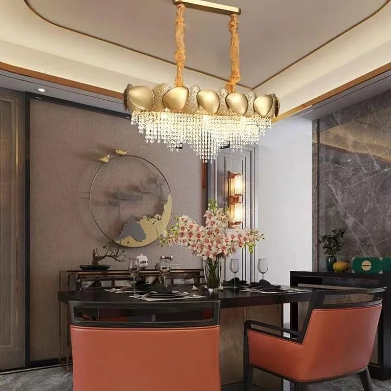 Contemporary Large Chandelier Decorative Gold Luxury Lighting Fixtures Crystal Pendant Lights