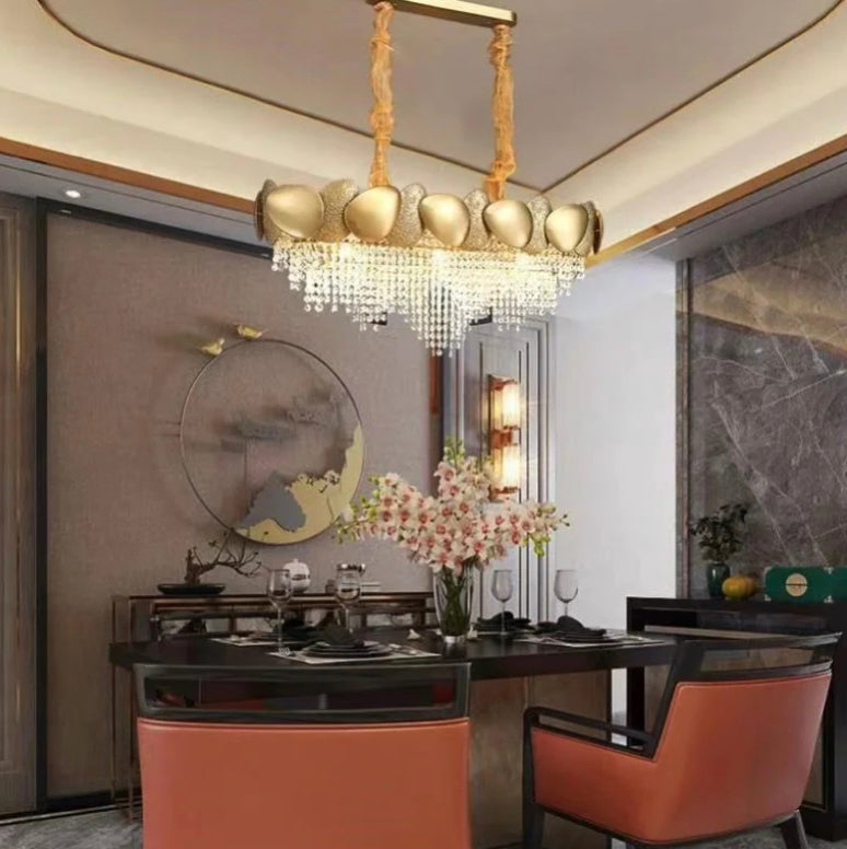 Contemporary Large Chandelier Decorative Gold Luxury Lighting Fixtures Crystal Pendant Lights