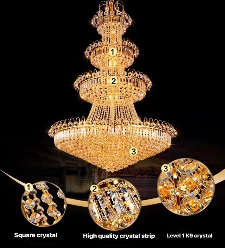 Luxury Chandelier Home, Hotel Traditional Giant Chandelier Lobby Hall Crystal Chandeliers