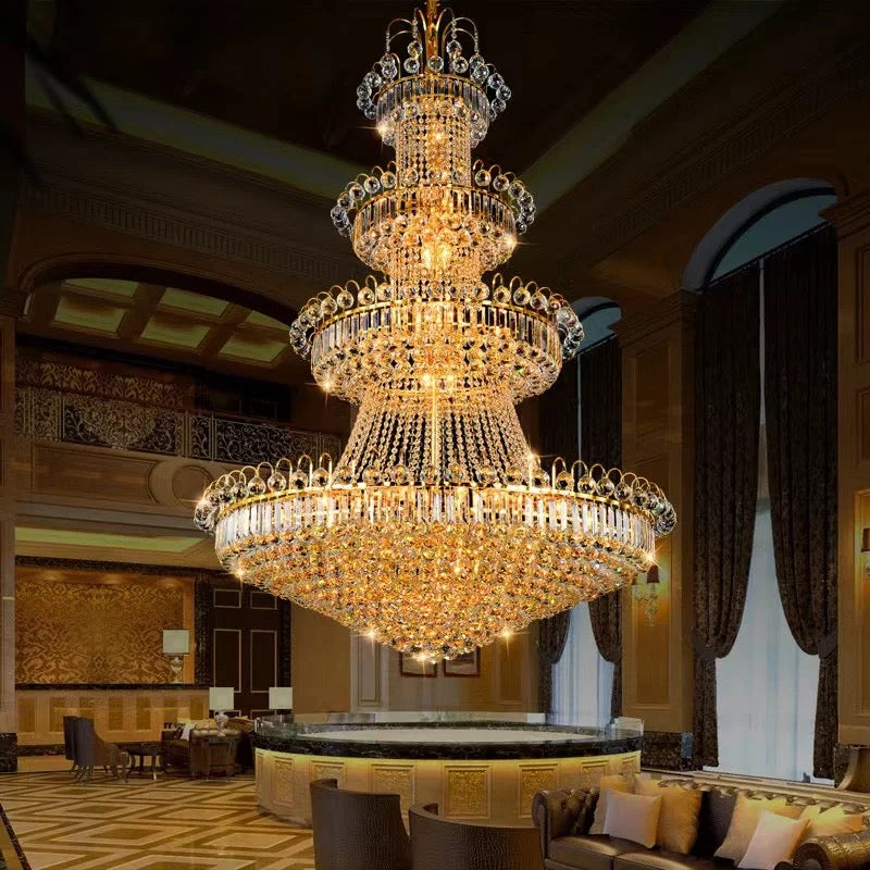 Luxury Chandelier Home, Hotel Traditional Giant Chandelier Lobby Hall Crystal Chandeliers