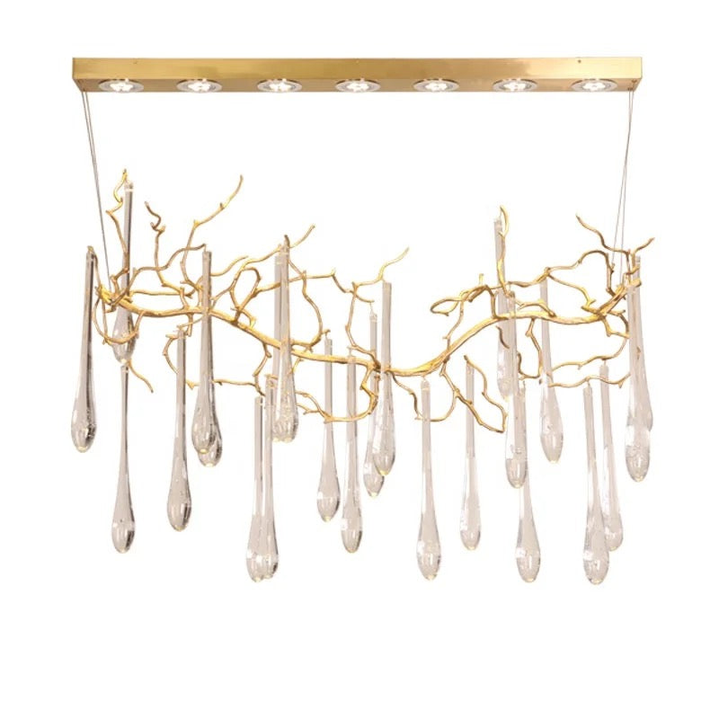 Modern Pendant Light Villa High-end Copper Dining Room French Light Luxury Living Room Crystal Lights