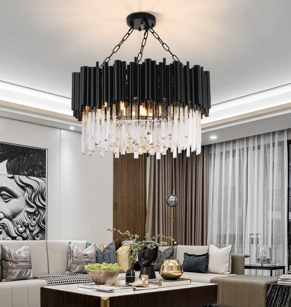 Pendant Light Luxury Round Crystal Light Led Cristal Light Fixtures Leuchter